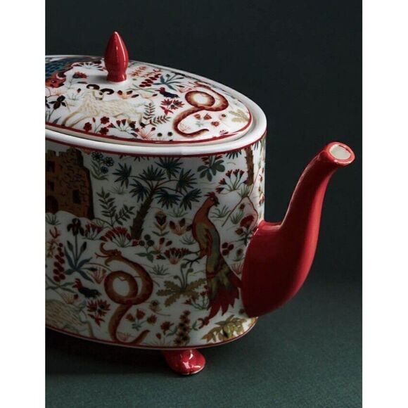 ANTHROPOLOGIE House of Hackney Trematonia Teapot Lion Menagerie Stoneware FLAW - Picture 2 of 12